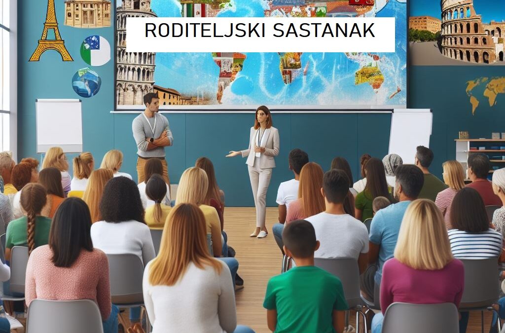 Obavijest o roditeljskom sastanku za organizaciju višednevne izvanučioničke nastave (Italija)