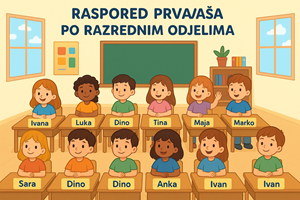  Raspored prvaša po razrednim odjelima