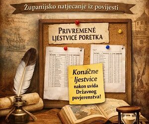 Županijsko natjecanje iz povijesti – privremene ljestvice poretka