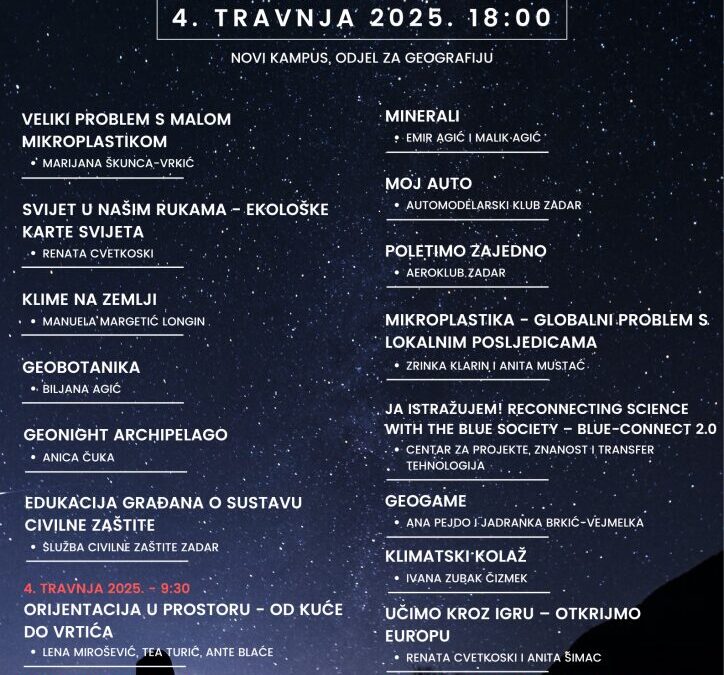 Međunarodna manifestacija „Noć geografije“ 2026. u Zadru