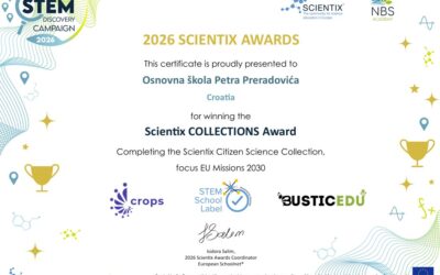 Osnovna škola Petra Preradovića među pobjednicima prestižne Scientix nagrade – sudjelovanje na međunarodnoj radionici u Bruxellesu