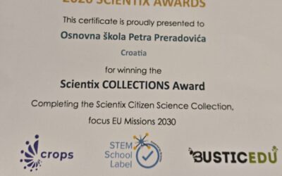Osnovna škola Petra Preradovića među pobjednicima prestižne Scientix nagrade – sudjelovanje na međunarodnoj radionici u Bruxellesu